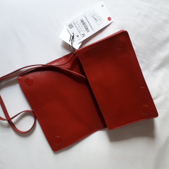 Zara Red Leather Crossbody Bag - Picture 2 of 7